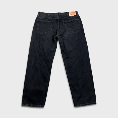 Levi's 550 Jeans Mens 34x26 Black Relaxed Fit Dark Wash Baggy