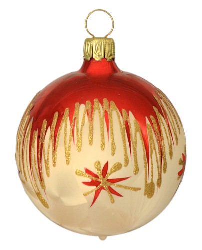 Christbaumschmuck "Tradition" Lauscha 10cm Kugel mundgeblasen handbemalt 4Stck. - Bild 2 von 2