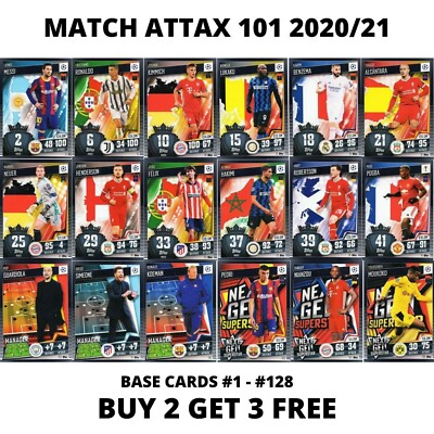 Topps Match Attax 101 2020/21 20/21 Base Cards #1 - #128 - Wählen Sie Ihre Karten