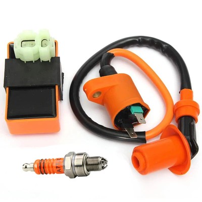 Racing 6 Pin AC CDI Box Ignition Coil A7TJC Spark Plug GY6 50-150cc Scooter ATV