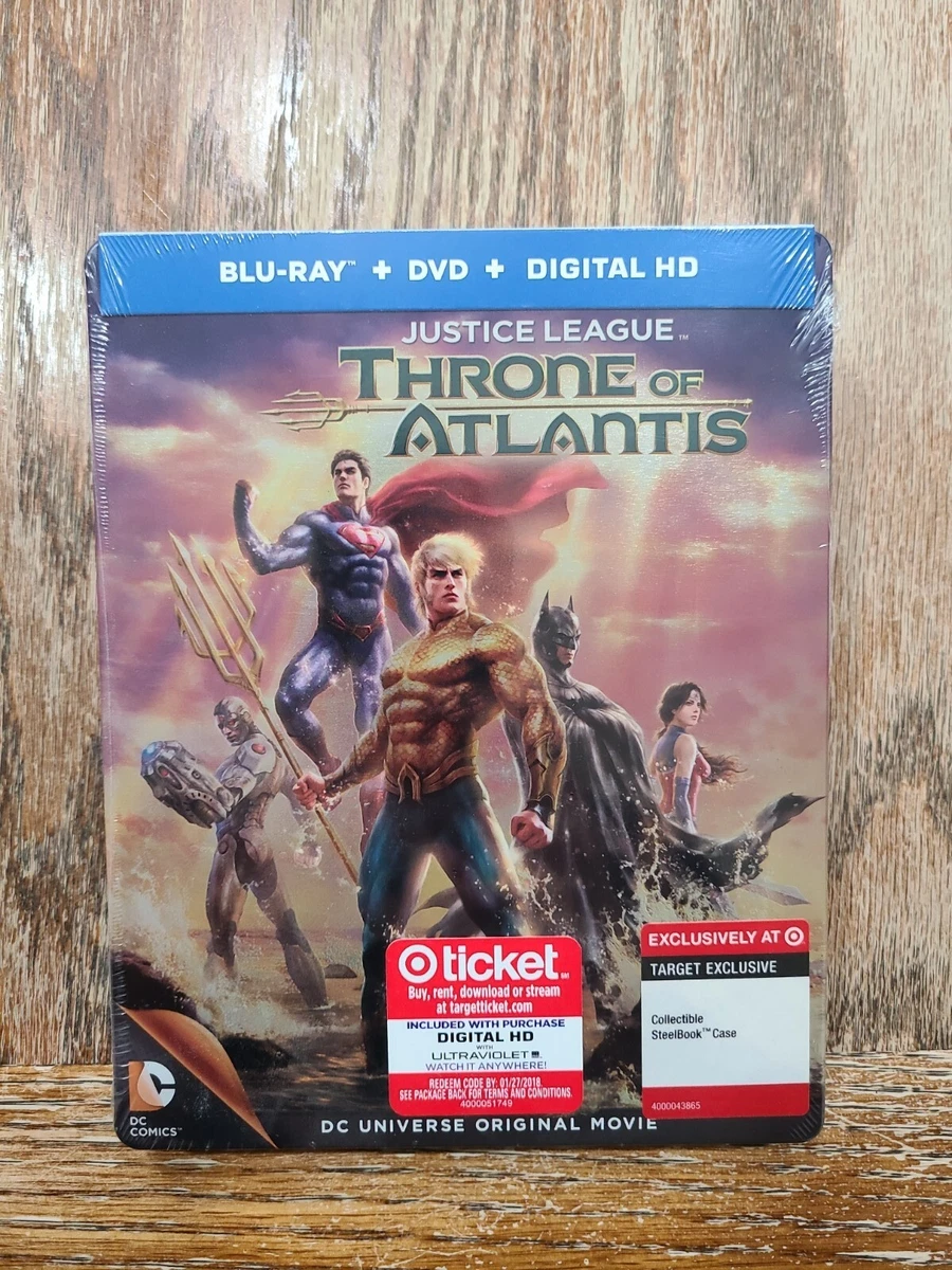 Justice League Throne Of Atlantis (Blu-Ray/DVD, 2015) Rare Target.