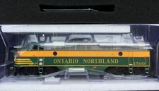 RAPIDO 1/87 HO ONR ONTARIO NORTHLAND FP7 ( EARLY ) LOCO RD # 1500 DC / DCC SOUND