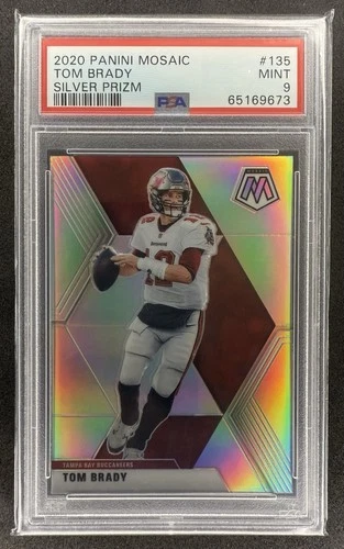 🔥 2020 Panini Mosaic Tom Brady Silver Prizm #135 Buccaneers PSA 9 🔥