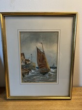 Robert Thornton Wilding putting to sea Signed Framed 1923 Watercolour
