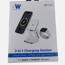 Just Wireless 3-in-1 Magnetic Collapsible Wireless Charger - White