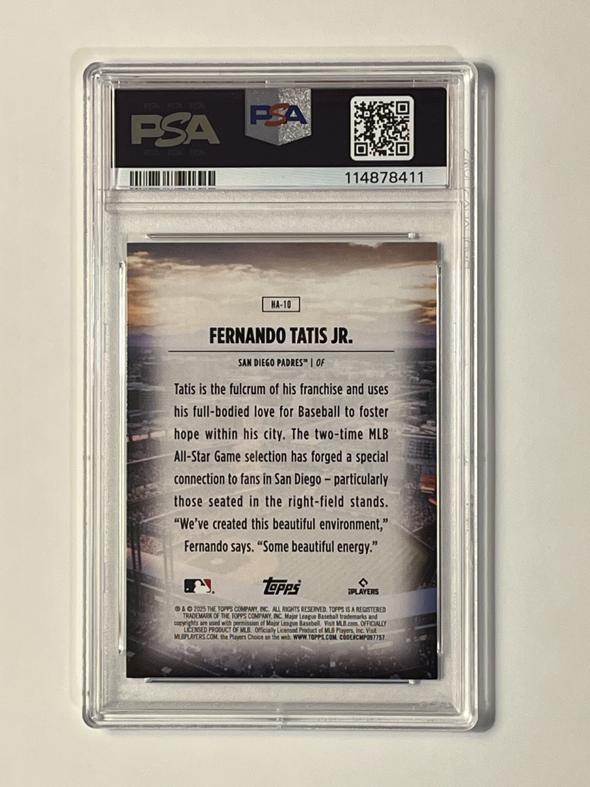 Fernando Tatis Jr. 2025 Topps PSA 9 #HA-10 view 2