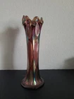 Vintage Fenton FINE RIB Vase 10" Iridescent Carnival Glass