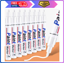 White Permanent Marker Waterproof - 8 White Paint Markers for Metal Surfaces