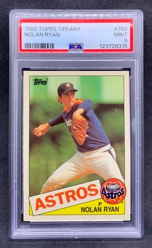 1985 Topps Tiffany NOLAN RYAN Houston Astros Rangers HOF Glossy #760 Mint PSA 9