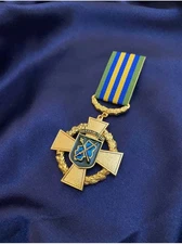 Ukrainian Medal "Cossack Cross 2nd class" with document.
