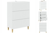 Kommode Schubladenschrank Sideboard Weiß 66X34,5X90 Cm Holzwerkstoff