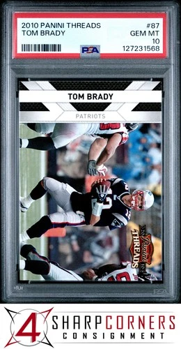 2010 PANINI THREADS #87 TOM BRADY PATRIOTS PSA 10