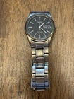 Seiko Watch Men 36mm Black Dial Titanium Tone Daydate 7N43-9050