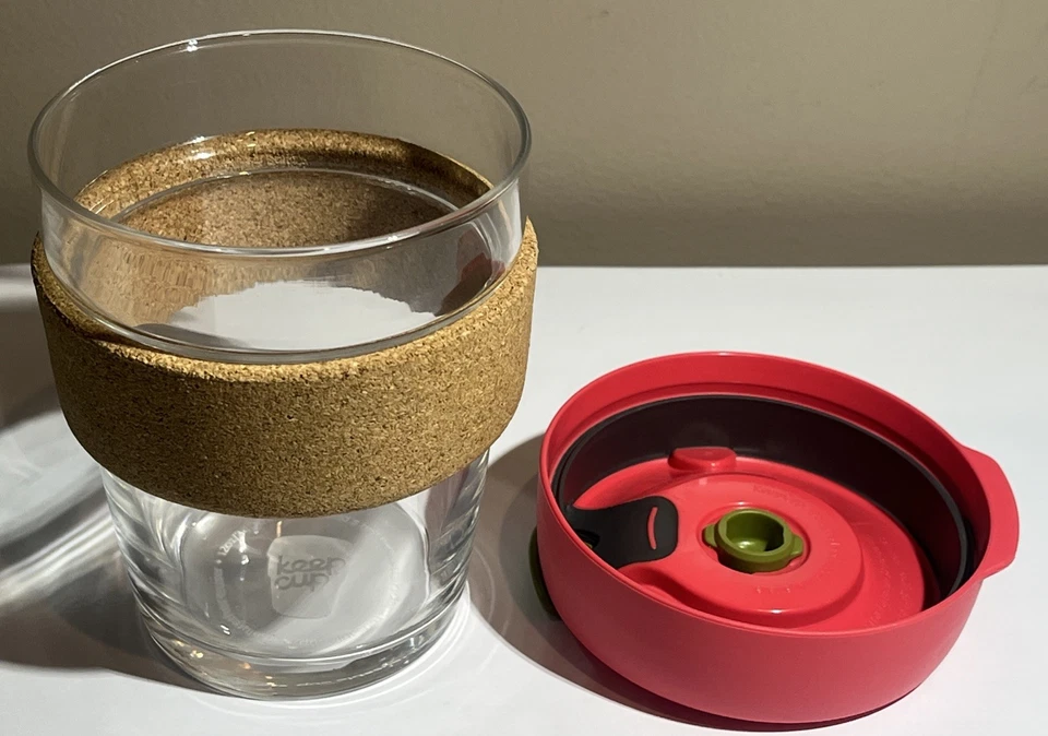 KeepCup Brew Cork - Taza de café reutilizable vidrio templado y corcho natural 12 oz Foto 3 de 4