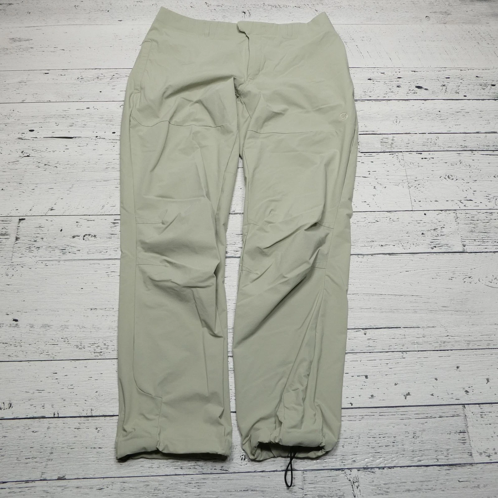 Mountain Hardwear Pants Womens 14 Light Gray Stretch Hiking Outdoor Drawstring