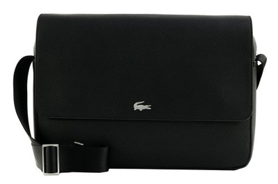LACOSTE Messenger Bag Umhängetasche Tasche Noir schwarz Neu