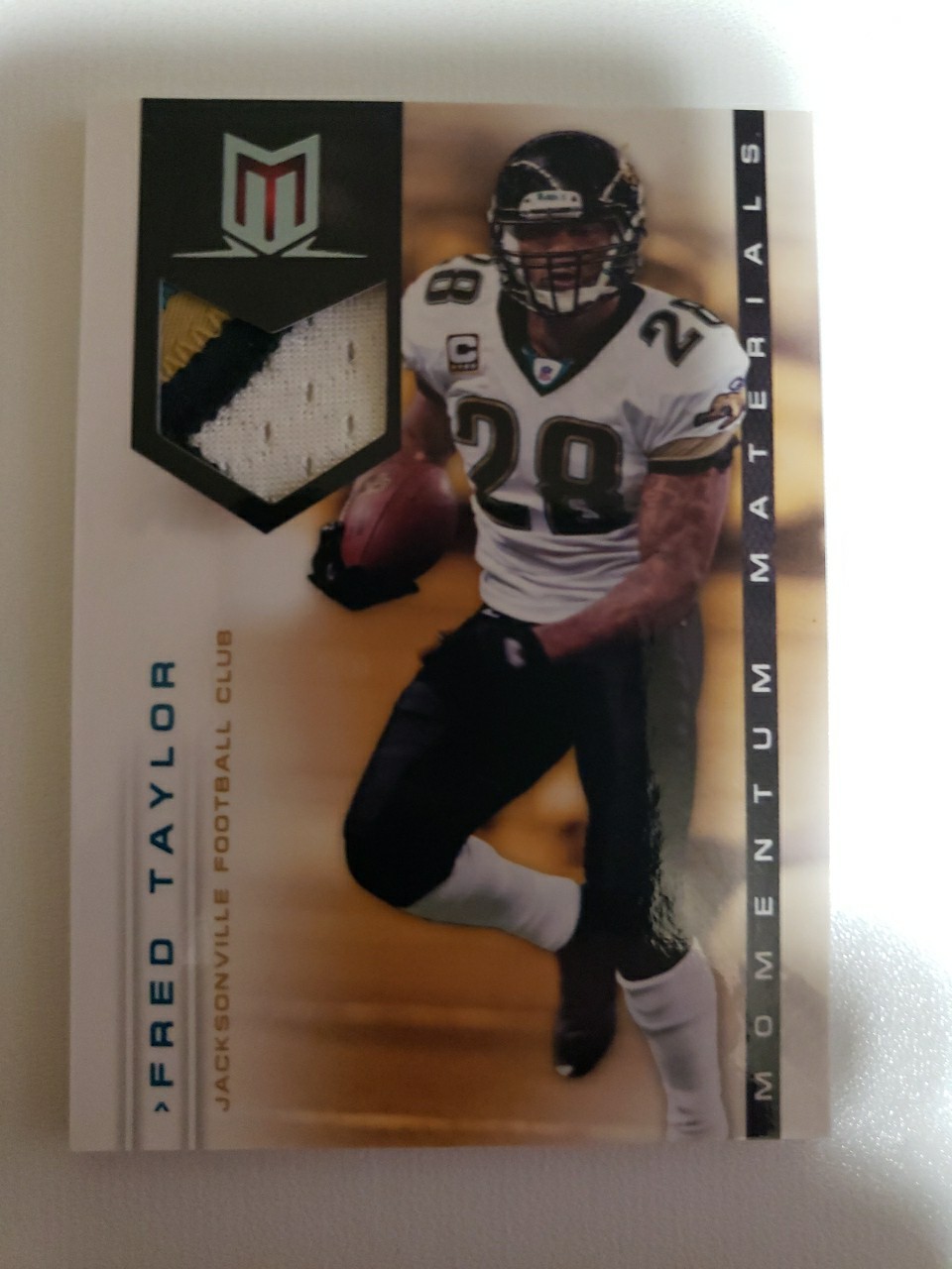 2012 Momentum Fred Taylor 3 Color Game Worn Patch #'d 17/49 Prime!