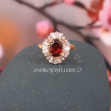 Natural Garnet Ring, 925 Sterling Silver, Anniversary Ring, Brides Ring