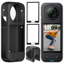 for Insta 360 X4 Silicone Protective Case with Lens Cap, Screen Protector for In