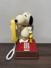 Vtg Vintage Peanuts The Snoopy and Woodstock Phone 1976 Pushbutton Telephone