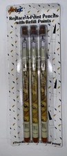 Pack Of 3 Pop A Point Pencils Replace A Point Vintage Pennies Pattern Artmark