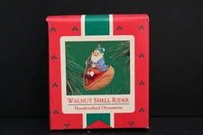 Vintage 1986 Hallmark Keepsake Ornament Walnut Shell Rider Elf Sl NIB