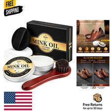 4 in 1 Mink Oil Kit, 3.52 oz Leather Conditioner and Cleaner for Shoes Boot