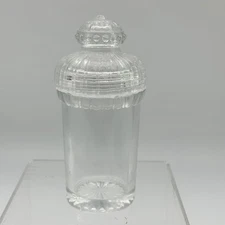 EAPG Apothecary Jar with Glass Screw On Lid Rare Pressed Glass Vintage