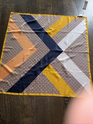 NEW Tory Burch Octagon Silk Square Scarf Fresh Melon/665  w/tags 36'' square
