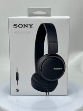 New Sony MDR-ZX110AP Wired Over-Ear Headphones Black