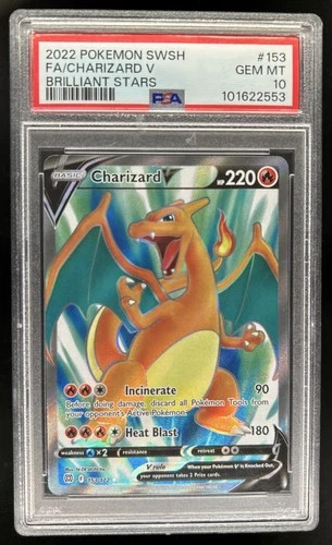 2022 Pokemon SWSH Brilliant Stars Charizard V #153/172 PSA 10 GEM MINT