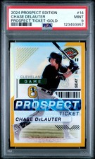 2024 PANINI PROSPECT EDITION PROSPET TICKET CHASE DELAUTER GOLD /10 PSA 9 ROOKIE