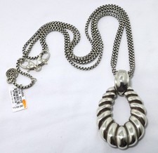 Brighton FERRARA ATHENA NWT 118 Scalloped Statement Convertible Silver Necklace