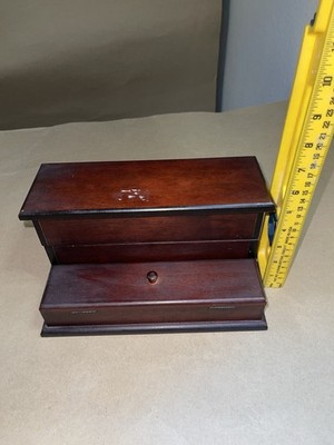 The Bombay Company Mahogany Wood Jewelry Box with Two Compartments Vintage 1987