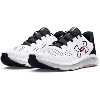 Under Armour 3026518 Men's UA Charged Pursuit 3 Big Logo Shoes, White, Size 8