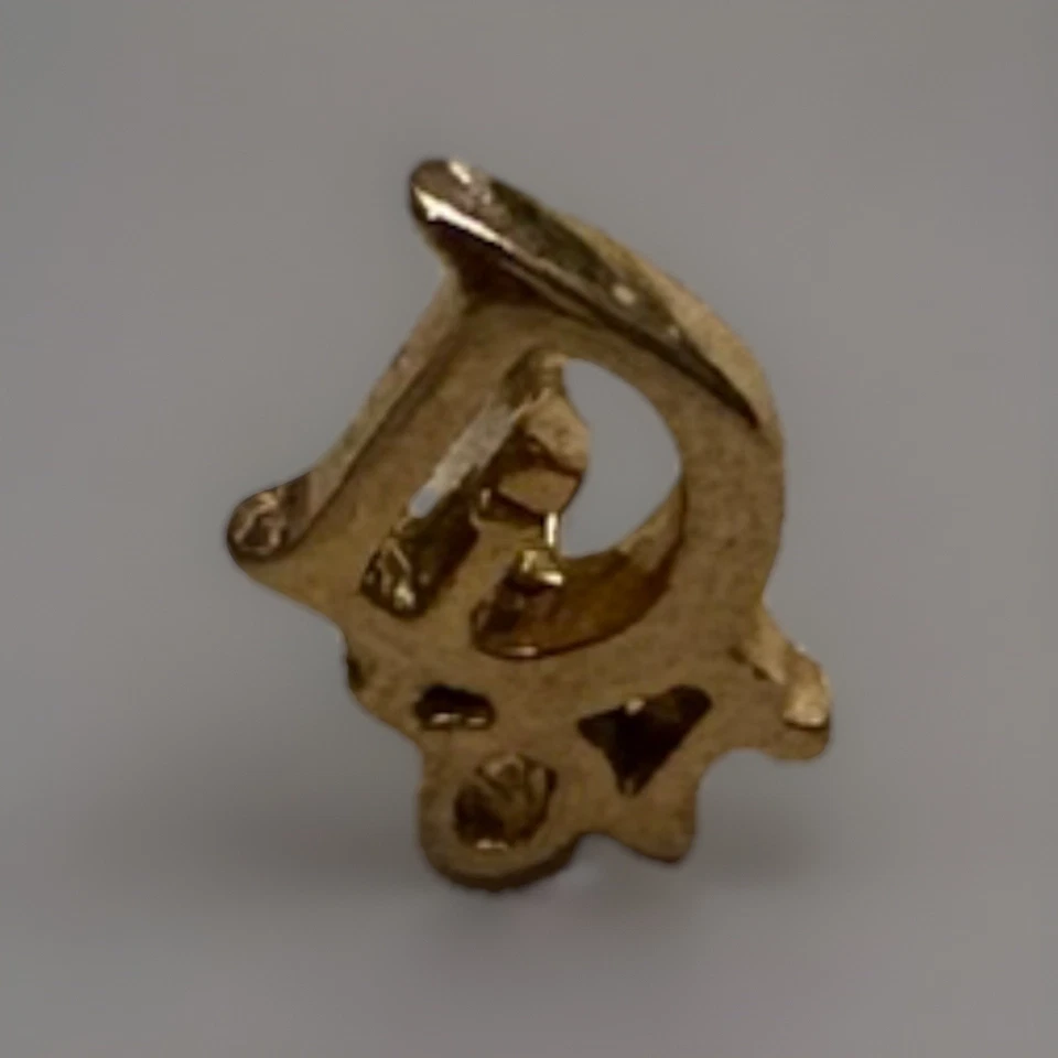 Broche de barra de cadena con logotipo de troteador Christian Dior dorado RARO de colección Foto 3 de 4