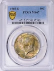 1969-D Kennedy Half Dollar 50C SILVER Coin PCGS MS67 Beautifully Toned Rarity