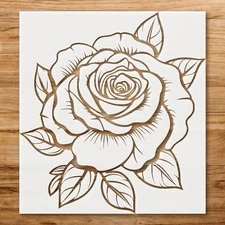 Rose Clip Art Stencil for Floral DIY Crafts and Home Decor - StencilAir