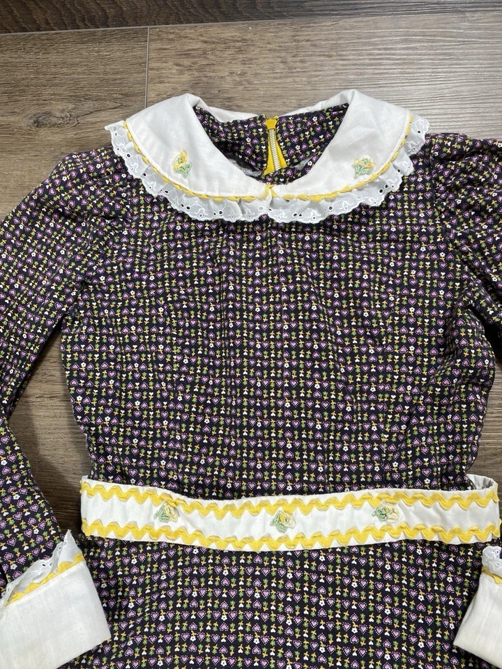 Vestido estilo saco pistola Victoria pradera años 60 vintage niñas 6/7 (ver medidas) Foto 3 de 4