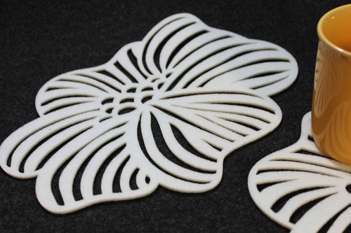 Placemats Flower Blossom Art Felt Table Mats Set of 2 Laser Cut Handmade Ireland - Picture 3 of 8