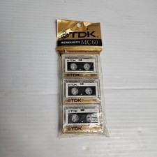 NEW TDK MICROCASSETTE MC 60 MINUTE 3-PACK AUDIO CASSETTE TAPES  SEALED PACKAGE