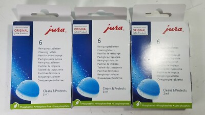 Jura 2 In 1 Cleaning Tablets 2 Phase Clean & Protect - 3 Pack Of 6 Tablets Each