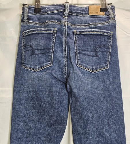 American Eagle Super Stretch Jegging Jeans Women's 0 Blue High Rise Distressed - Picture 3 of 21