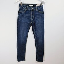 Mango Tom Tapered Cropped Jeans Blue Size W 2...