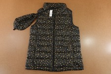 Amazon Girls Size 14-16 Black Stars Water-Resistant Packable Puffer Vest NWT