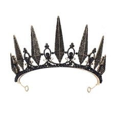 Black Crowns for Women Rhinestone Tiara Baroque Crown Wedding Headpiece Costu...