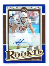 2021 Legacy #189 Samuel Cosmi Rookie Blue Prizm Auto 9/35 Texas