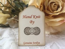 Personalized CUSTOM - HAND KNIT BY knitting Hang Tags Labels Gift  LOOK 