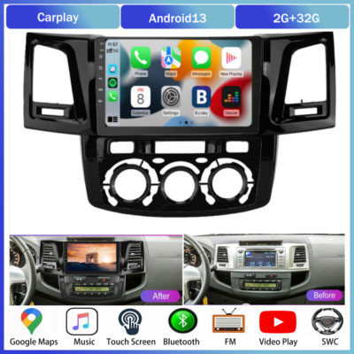 Für Toyota Hilux 2005-14 Android 13 Car Autoradio 9'' GPS CarPlay Navi FM BT wifi