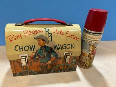 1955 ROY ROGERS & DALE EVANS Chow Wagon DOME LUNCHBOX And Thermos